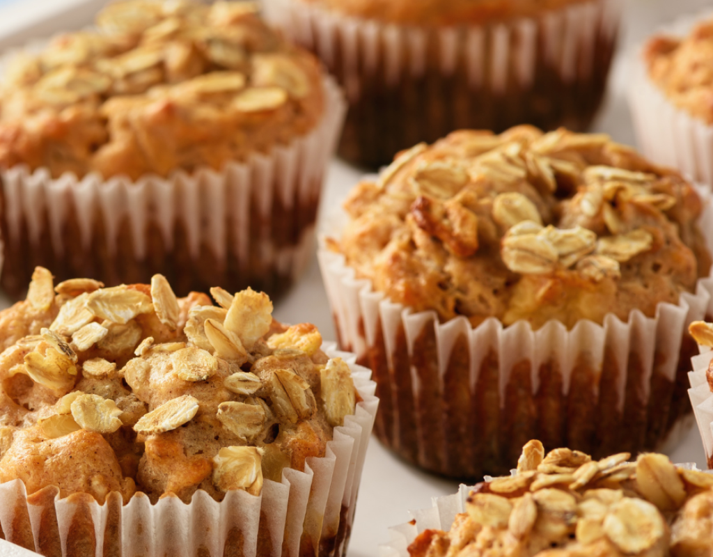 Autumn Apple & Cinnamon Oatmeal Muffins